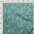 thumbnail image 3 of oneOone Cotton Cambric Turquoise Green Fabric Tropical Line Drawing Leaf Sewing Fabric By The Yard Printed Diy Clothing Sewing Supplies 42 Inch Wide, 3 of 5