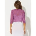 thumbnail image 4 of Dde San Patricio Cárdigan Elegante De Bolero De ManLarTop De Encaje Floral Transparente PaMujer Morado de cirueXL, 4 of 5