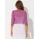 thumbnail image 4 of Dde San Patricio Cárdigan Elegante De Bolero De ManLarTop De Encaje Floral Transparente PaMujer Morado de cirueM, 4 of 5