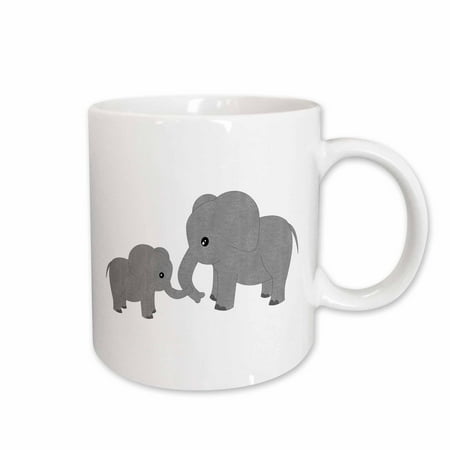 

3dRose Mom and Baby Elephant Ceramic Mug 15-ounce