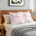 thumbnail image 6 of Pillow Covers 26x26 Set of 2, Palm Tree Monstera Throw Pillow Covers Decorative Couch Cushion Cover, Pink White Leaf Boho Botanical Tropical Microfiber Soft Pillowcases for Bedroom Living Room Sofa, 6 of 9