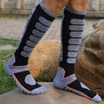 thumbnail image 5 of 2Pairs Ski Socks Merino Wool Thermal Knee High Winter Snowboard Sport Socks Men Women - Black+Gray, 5 of 5