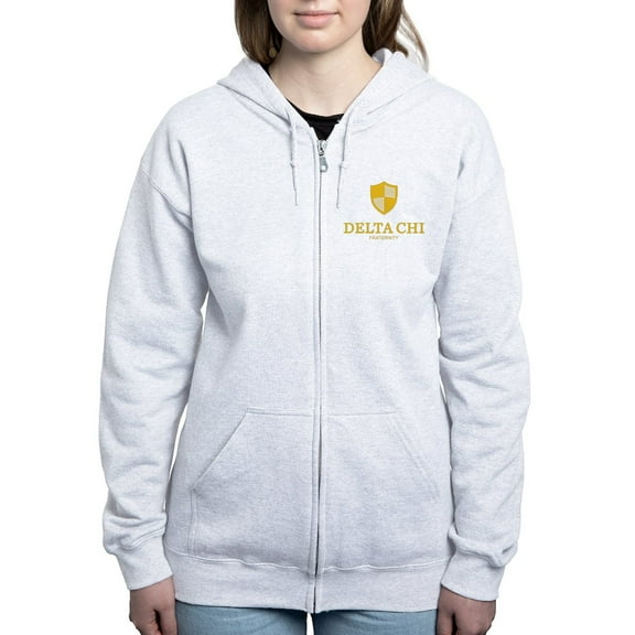 CafePress - Delta Chi Vertical Yellow Logo Sweatshirt - Women's Zip Hoodie