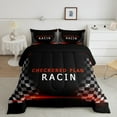 thumbnail image 2 of Feelyou Modern Racing Car Boys Bedding Comforter Set, Buffalo Checkered Flag Twin Comforter Sets, Extreme Sports Reversible Bedding Set, Luxury Bedroom Decor, 2pcs, 2 of 8
