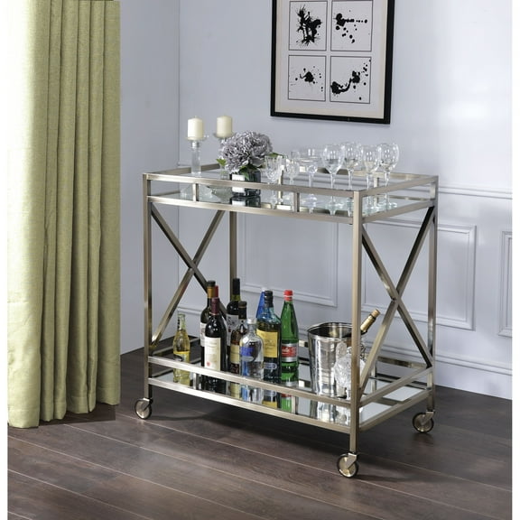 Ergode Serving Cart Antique Gold & Mirror