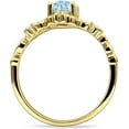 thumbnail image 6 of Art Deco Marquise Filigree Engagement Ring Aquamarine Cubic Zirconia Yellow Tone 925 Sterling Silver, Size 7, 6 of 7
