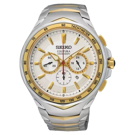 Seiko Coutura Chronograph 45.5mm Men's Watch Stainless Steel White Dial SRWZ24