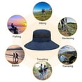 thumbnail image 4 of FZFLZDH Men And Women's Sun Protection Floppy Visor Bucket Hat Outdoor Large Brim Hat Uv Protection Sun Hat Fisherman Hat Navy Blue, 4 of 5