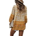 thumbnail image 5 of Liacowi Women Spring Blouse, 3/4 Sleeve Flowers  Elephant Tie-Up V-Neck Bohemian Shirt, Ladies Loose Fall Pullover Style Tops, 5 of 9