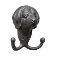 thumbnail image 2 of Perchero de pared de hierro fundido con forma de cabeza de animal, con dos ganchos y tornillos para baño, accesorios de cocina, toallero, colgador de Perro, 2 of 8