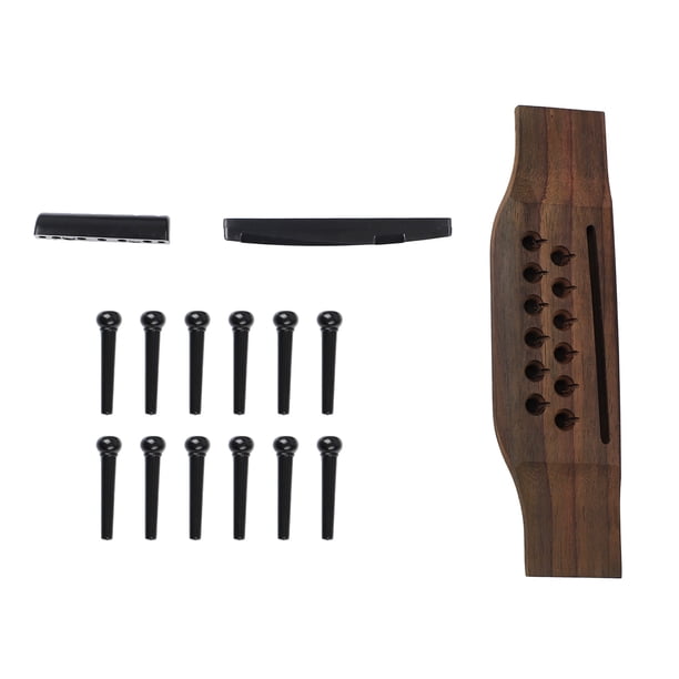Kit De Puente De Palisandro Para Guitarra, 15 Piezas Decorativas, Tuerca De Puente De Plástico Para Guitarra, Silla De Montar, Robusta, Resistente Al Desgaste, Segura Para La