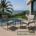 thumbnail image 3 of Juego de Jardin 2 sillones Tipo Mecedoras Con Mesa De Centro Color Gris Oscuro - Muebles Para Exterior, 3 of 8