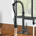 thumbnail image 3 of Matte Black Kitchen Faucet Single Handle Pull Down Sprayer Spring Mixer W/ Cover, 3 of 14