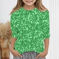 thumbnail image 2 of Avtoify Girls Long Sleeve Shirts Casual, Toddler Girls Fall Clothes, Children's Fashion Printed 3/4 Sleeve Round Neck Pullover Basic Shirt Long Sleeve Round Neck top/Shirt, 2 of 5