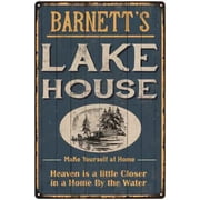 BARNETT'S Lake House Blue Cabin Home Decor Gift 8x12 Metal 208120038300