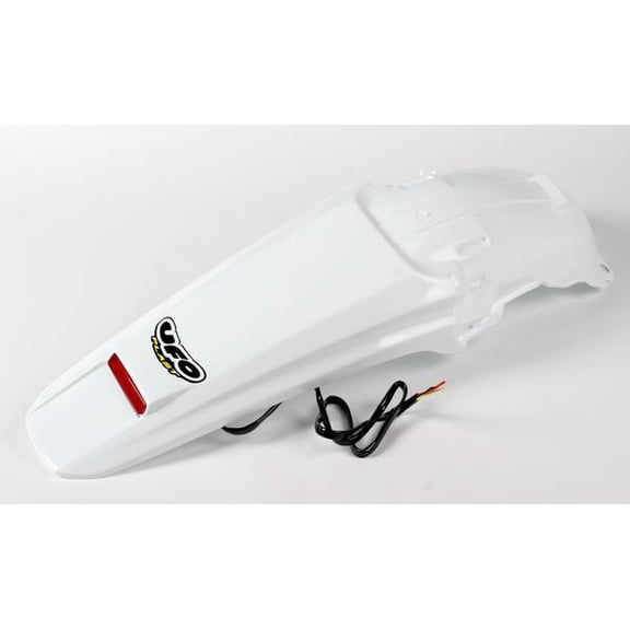 UFO Plastics HO04603-041 Enduro Rear Fender with LED Light - White