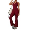 thumbnail image 3 of Sentmoon Beach Outfits for Women Music Festival Rompers V Neck Solid Color Lace Backless Slim Fit Plus Size Jumpsuits for Women Summer for Going out and Concert, 3 of 7