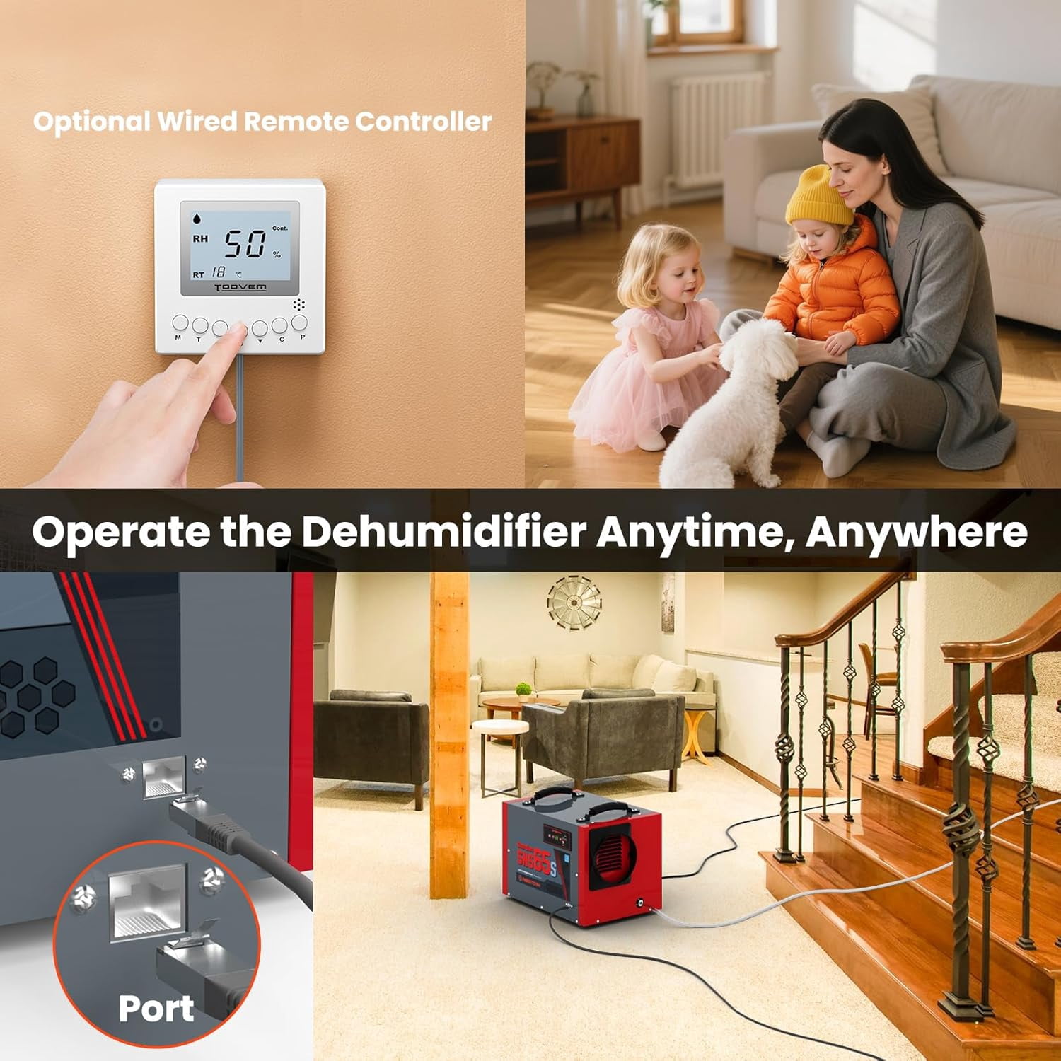 Abestorm 120 PPD Crawl Space Dehumidifier with Pump and Hose,  Energy Star Commercial Dehumidifier Up to 1,300 sq. ft. for Basement, Water Damage Restoration, Auto Defrost