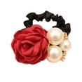thumbnail image 2 of WIFKLSIIPG Rose Flower Hair Ring Girls Pearl Rhinestone Hair Bands Pearl Hair Rope Elastic Rubber Hairbands Scrunchies Ponytail Holder, 2 of 7