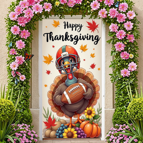 Decorative Turkey Banner for Thanksgiving Party Autumn Celebration Holiday