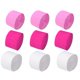 thumbnail image 1 of 9 Pcs Pink Red White Crepe Paper Roll for Decorations and Streamer Paper, 1 of 4
