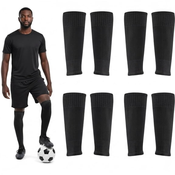 4 Pairs Soccer Shin Guard Leg Sleeves, Compatible with Grip Socks for Youth Adults