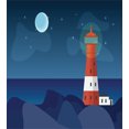 thumbnail image 3 of Ambesonne Night Ocean Duvet Cover Set, Lighthouse at Night, 2-Calking, Night Blue Multicolor, 3 of 7