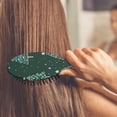 thumbnail image 3 of Dark Green Christmas Tree Pattern Hair Brush,Girls Detangling Hair Brush,Glide Through Tangles with Ease for Wet & Dry Hair,8.8"X2.8", 3 of 7