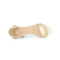thumbnail image 4 of BLISSFUL STEP Women's Shoes Satin Chunky High Heel Ankle Strap Open Toe Sandals Champagne 7, 4 of 6