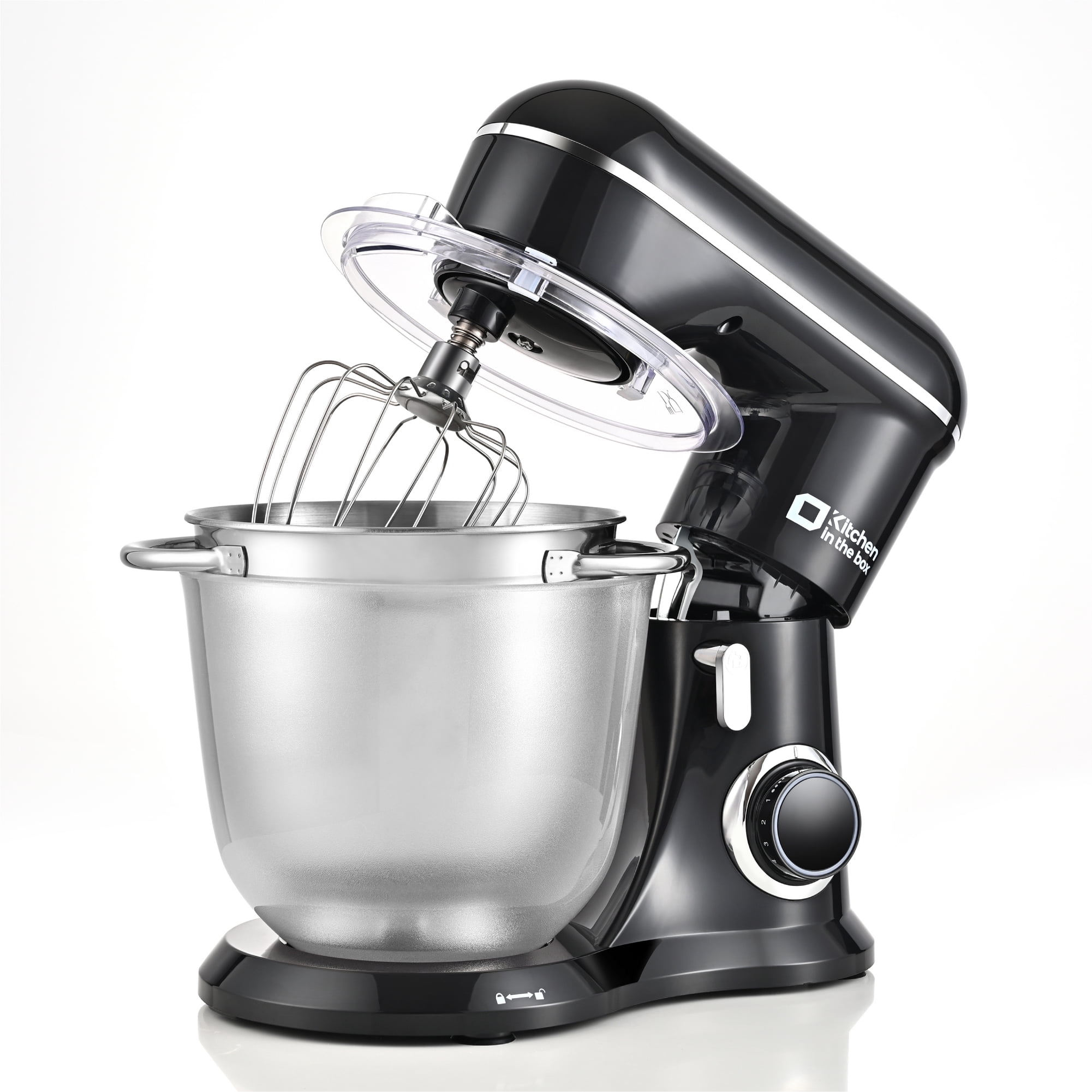 Kitchen in the box 10 Speeds Stand Mixer with 4.5QT+5QT Two Bowls, 450W Electric Food Mixer with Tilt-Head - Black