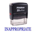 thumbnail image 2 of Printtoo Rubber Stamp Office Stationary INAPPROPRIATE Self Inking Custom Stamp-Blue, 2 of 2