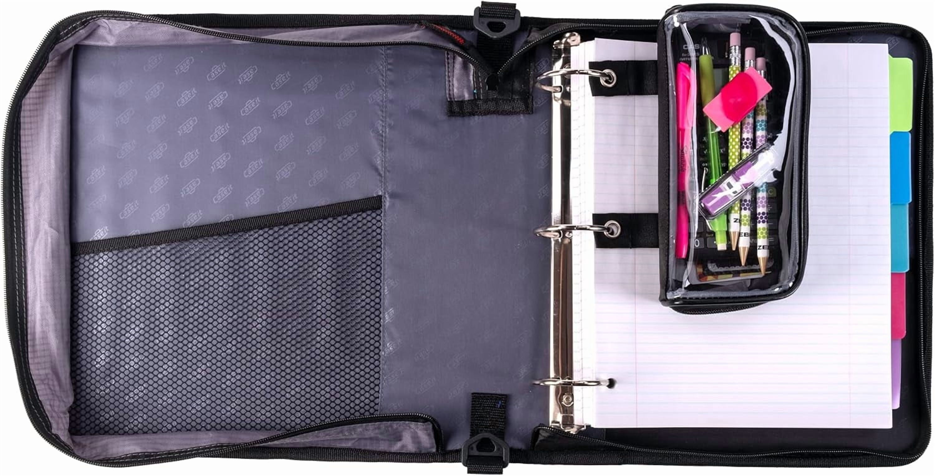 Case It 6-Piece Pack Clear Case Pencil Pouch - Six Pencil Cases-All BLUE