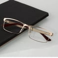 thumbnail image 3 of DEBGFS Rectangular Metal Reading Glasses Blue Light Blocking, Fashion Computer Readers for Women Men Lightweight & Comfortable Anti Glare Transition Photochromic  1.00~4.00,Gray, +2.25, 3 of 7