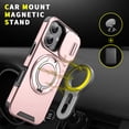 thumbnail image 3 of Asuwish Compatible with iPhone 16 6.1 inch Phone Case Slide Camera Cover Tempered Glass Screen Protector Stand Ring Holder Rugged Slim Cell for i Phone16 i16 16Case Women Men Pink, 3 of 10