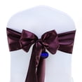 thumbnail image 2 of MDS Pack of 25 Satin Chair Sashes Bow Sash for Wedding and Events Decor -Plum, 2 of 8