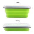 thumbnail image 2 of Lunch Box 600ml Silicone Collapsible Portable Lunch Box Bowl Folding Food Storage Container(Green), 2 of 7