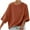 Orange, variant on fatyb Women's 3/4 Sleeve Crew Neck T Shirts Summer Casual Loose Tops Solid Color Lightweight Blouses