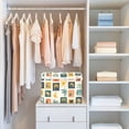 thumbnail image 4 of Yayeee Collapsible Cube Storage Bin with Lid Fabric Closet Decorative Basket with Handles, Beige Playful Stamp, 4 of 7