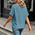 thumbnail image 6 of cocolona Summer Linen Tops for Women V Neck Short Sleeve Shirts Basic Casual Daily Blouses Tee, 6 of 7