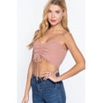 thumbnail image 3 of Front Ruched Detail Sweater Knit Crop Cami Top, 3 of 4