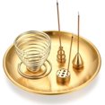 thumbnail image 1 of 5 In 1 Incense Holder - Brass Sage Holder With Ash Catcher, 1 of 5
