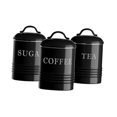 thumbnail image 2 of 3x juego de almacenamiento de cocina, botes de azúcar para té y café, lata de almacenamiento de Metal, tarros de almacenamiento de cocina para Negro, 2 of 9
