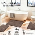 thumbnail image 5 of Aonewoe Bathroom Rug Set 3 Piece Microfiber Water Absorbent Bath Mats Washable Non Slip Bath and Toilet Rug Set for Shower Floor（Brown）, 5 of 8