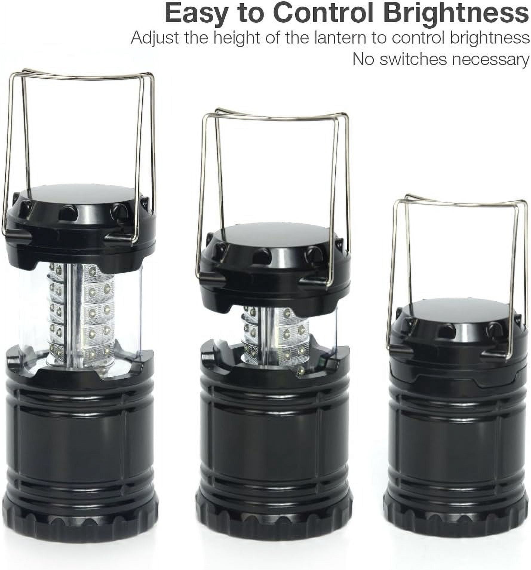 Vont Paquete de 4 faroles LED para camping, kit de supervivencia para huracán, emergencia, tormenta, apagones, linterna portátil para exteriores, color negro, plegable (pilas incluidas Vont Paquete de 4 faroles LED para camping, kit de supervivencia para huracán, emergencia, tormenta, apagones, linterna portátil para exteriores, color negro, plegable (pilas incluidas