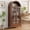 Brown, variant on 70'' Tall Arched Cabinet with Glass Door, Modern Wood Display Bookshelf with 5 Tier Shelf for Living Room,Bedroom,Office, Green