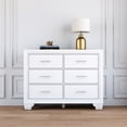 thumbnail image 1 of HOSSLLY Modern 6 Drawer Double Dresser with Bar Handles in Whit, 1 of 9