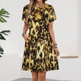 thumbnail image 2 of New Orleans Black And Gold Louisiana Fleur De Lis Beads Short Sleeve Dress Women Summer Evening Dresses Ladies Sundress, 2 of 7
