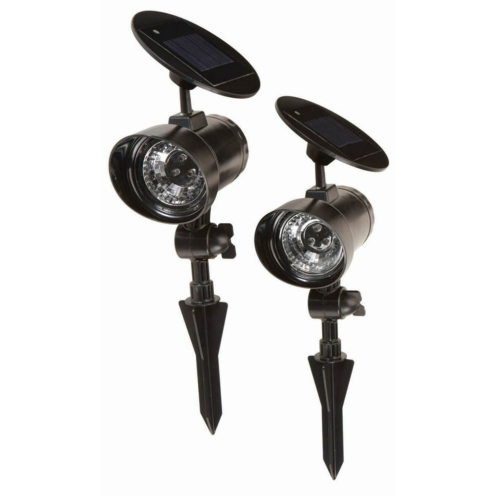 One Stop Gardens Solar LED Spot Light Weather Resistant NiCd 2 Piece