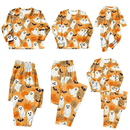 

Paiyanr Toddler Boys and Girls Pajama Set Halloween Intimate Printed Family Parent-Child Wear Long Sleeved Tops and Pants Set Multicolor-Baby
