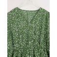 thumbnail image 6 of Women'S Plus Size Wrap V Neck Short Sleeve Ruffle Hem A Line Short Dress Green XXXL, 6 of 8